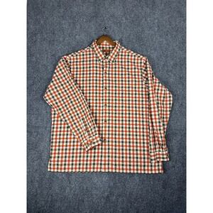 Vertical Robert Comstock Mens 3XT Orange Green Plaid Button Up Shirt